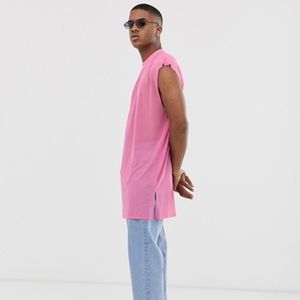 ASOS UNISEX Sheer Tunic Pink